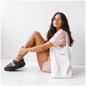 French Flax Linen Market Bag in White