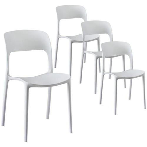 Gardeon 4PC Outdoor Dining Chairs Stackable PP Patio Chair Garden Furniture White