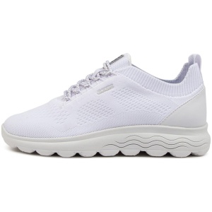 Geox D Spherica A Ge White Knit White Sneakers Womens Shoes Casual Casual Sneakers