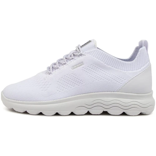 Geox D Spherica A Ge White Knit White Sneakers Womens Shoes Casual Casual Sneakers