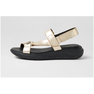 Geox D Spherica Ec5 W A Ge Lt Gold Leather Lt Gold Sandals Womens Shoes Casual Sandals Flat Sandals