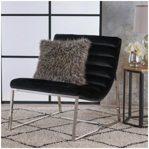 Glorie Black Velvet Sofa Accent Chair ArmChair