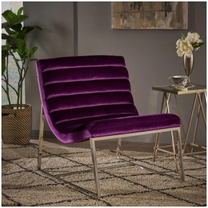 Glorie Plum Velvet Sofa Accent Chair ArmChair