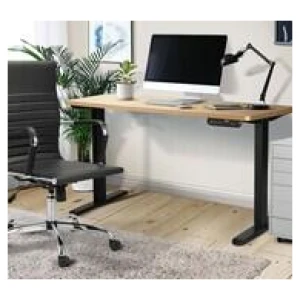 Gracia 120Cm Black & Natural Electric Standing Desk Black