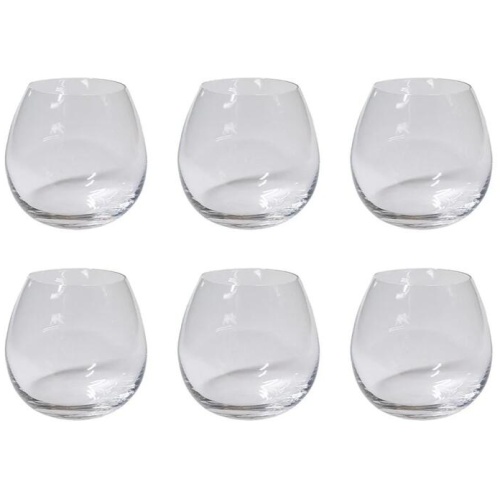 Grand Cru 6 Piece Stemless Wine Glass Set Size 470ml in Red by Alex Liddy