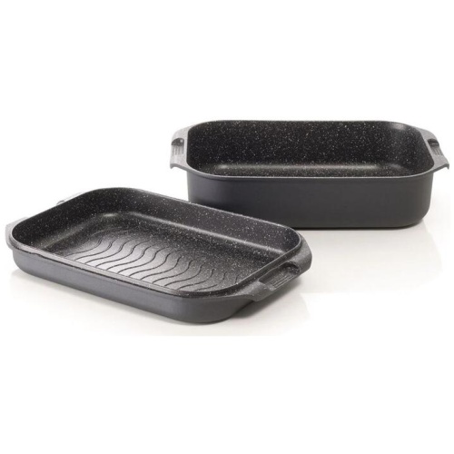 Granite Cast Aluminium Non-Stick Roast & Grill Multi Pan Size 34X24X8cm by Baccarat