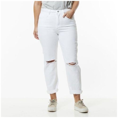 HI MOM JEAN WHITE OUT