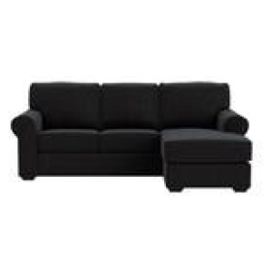 Hampton 3 Seater Chaise Sofa Black