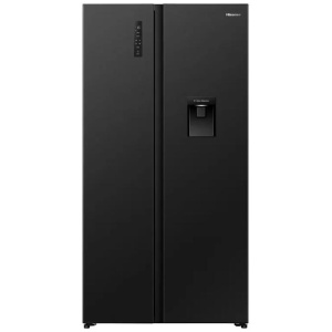 Hisense 541L PureFlat Side-by-Side Fridge with Water Dispenser - Black