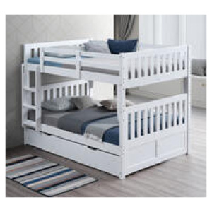 Huntington Double Twin Bunk Bed With Single Trundle White