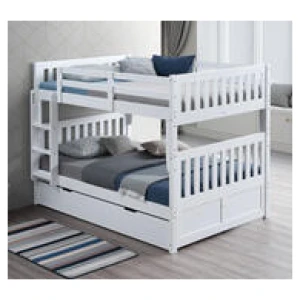 Huntington Double Twin Bunk Bed With Single Trundle White