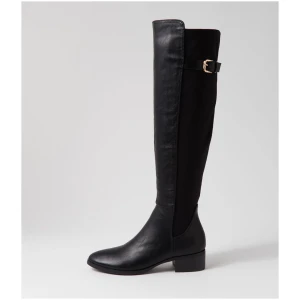 I Love Billy Tejai Il Black Fabric Smooth Stretch Black Fabric Boots Womens Shoes Casual Long Boots