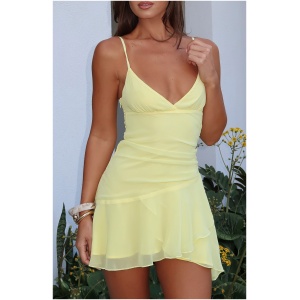 I Picked You Mini Dress Lemon