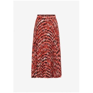 Ir-Red-Placeable Pleat Midi Skirt