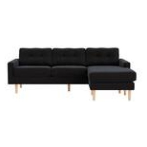 Jazz 3 Seater Chaise Sofa Black