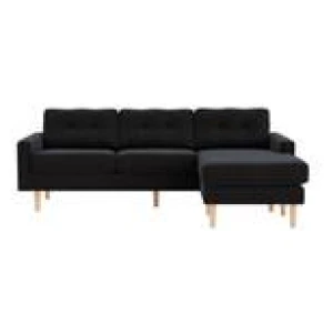 Jazz 3 Seater Chaise Sofa Black