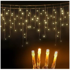Jingle Jollys 500 LED Solar Powered Christmas Icicle Lights 20M Outdoor Fairy String Party Warm White
