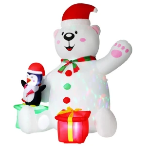 Jingle Jollys Christmas Inflatable Bear 1.8M Height LED Outdoor Decorations Illuminated