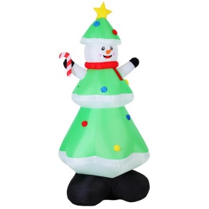 Jingle Jollys Christmas Inflatable Snowman Tree 2.75M Height LED Decorations Illuminated