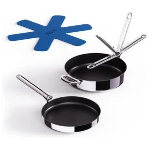 Joseph Joseph Space Steel 2 Piece Non Stick Stainless Steel Frypan Set