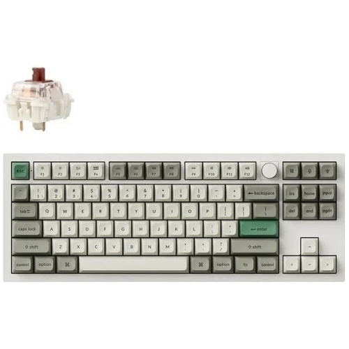 Keychron Q3 Max QMK/VIA Wireless TenKeyLess RGB Hot-Swap Fully Assembled Knob Shell White Custom Mechanical Keyboard - Brown Switch