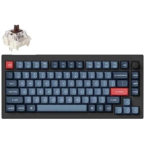 Keychron V1 Max QMK/VIA Fully Assembled Knob Wireless Custom Carbon Black Mechanical Keyboard - Gateron Jupiter Brown