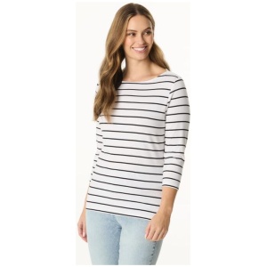 Khoko Collection Woman's 3/4 Sleeve Stripe Tee