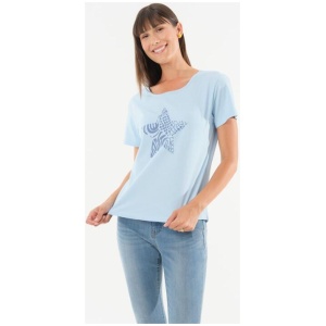 Khoko Collection Women's Crew Neck Cotton Print Tee