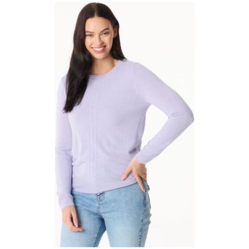 Khoko Collection Women's Soft Touch Placement Cable Knit Jumper