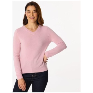 Khoko Collection Women's Soft Touch Pointelle Vee Jumper