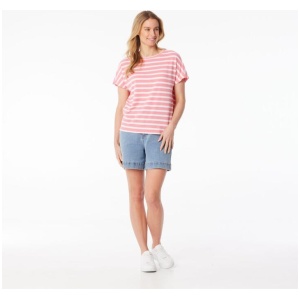 Khoko Collection Women's Stripe Dolman Tee Shirt