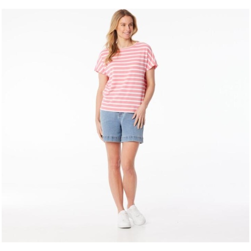 Khoko Collection Women's Stripe Dolman Tee Shirt