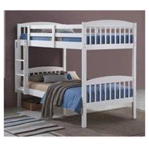 Kids Chelsea King Single Bunk Bed With Trundle White