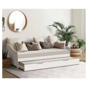 Kids Willa Single Bed Frame With Trundle White