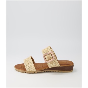 Laguna Quays Milo Lq Beige Raffia Beige Sandals Womens Shoes Casual Sandals Flat Sandals
