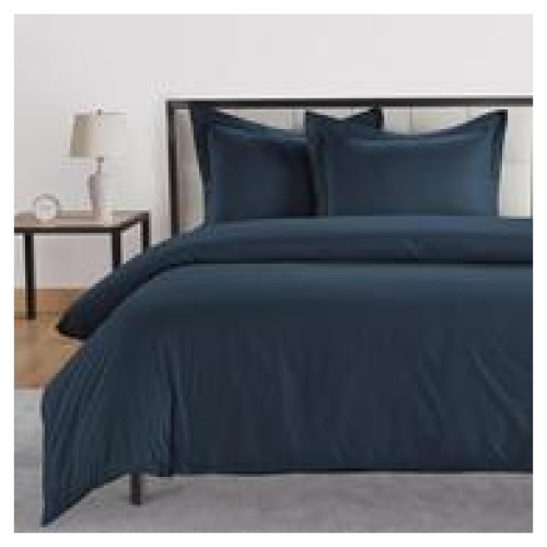 Lane Linen Queen Quilt Cover Set Blue