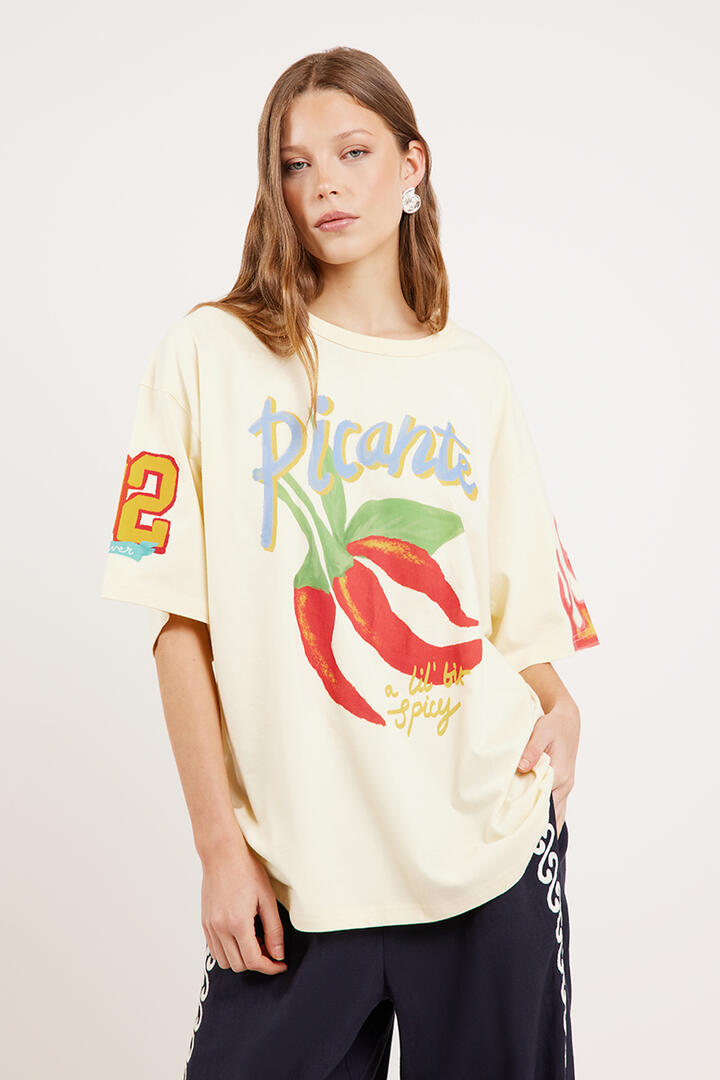 Liido Picante Oversized Short Sleeve Tee Lemon Icing