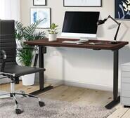 Lonsdale 140Cm Black & Electric Standing Desk Brown
