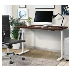 Lonsdale 140Cm White & Electric Standing Desk Brown