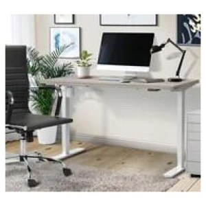 Lonsdale 140Cm White & Electric Standing Desk Grey