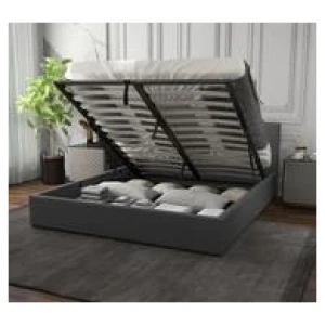 Lydd King Single Grey Gas Lift Bed Frame Grey