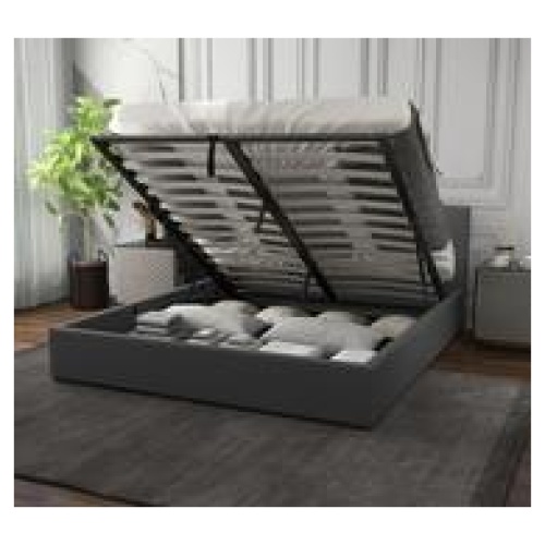 Lydd King Single Grey Gas Lift Bed Frame Grey