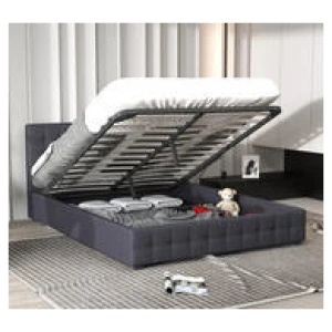 Lyddete Double Gas Lift Bed Frame Grey