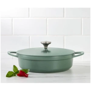 Maxwell & Williams Agile 4L Non-Stick Shallow Casserole Pot Sage