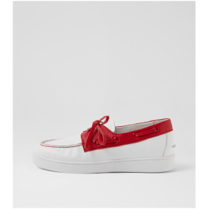 Midas Jaylons Mi White Red Leather White Red Sneakers Womens Shoes Casual Casual Sneakers