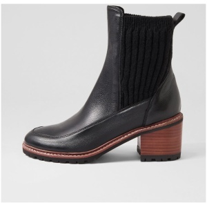 Mollini Barret Mo Black Brown Black Heel Leather Black Brown Black Heel Boots Womens Shoes Casual Ankle Boots