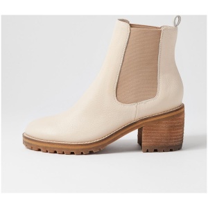 Mollini Biscoti Oatmilk Leather Oatmilk Boots Womens Shoes Casual Ankle Boots