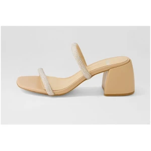 Mollini Bonnii Mo Silver Nude Jewels Leather Silver Nude Sandals Womens Shoes Dress Heeled Sandals