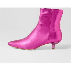 Mollini Cemila Mo Fuchsia Metallic Leather Fuchsia Metallic Boots Womens Shoes Casual Ankle Boots