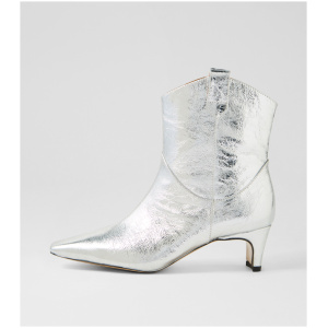 Mollini Diarlia Mo Silver Foil Leather Silver Foil Boots Womens Shoes Casual Ankle Boots